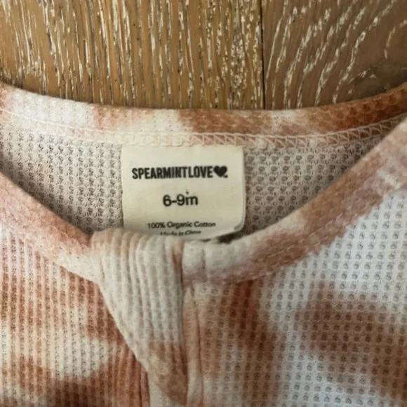 Spearmint love tie dye and blue waffle organic cotton sleeper NWOT! - Picture 2 of 8